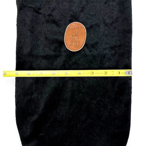 Vintage Shoe Dust Bags Tauer Johnson Lot 6 Black Velveteen Cord Pulls Logo - Picture 7 of 8